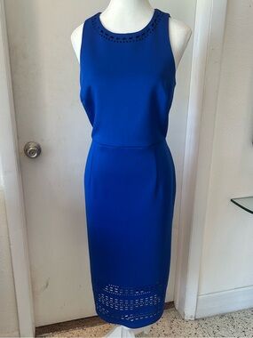 Spense Cobalt Blue Sleeveless Midi Dress